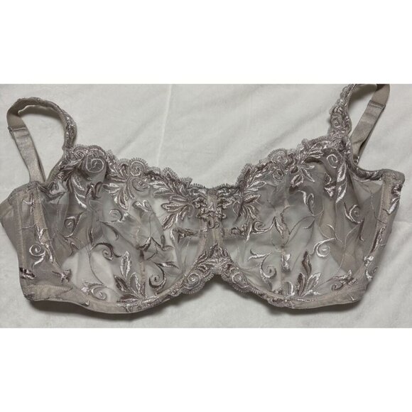 Soma 34G Sensuous Lace Unlined Grey Underwire - Picture 1 of 3